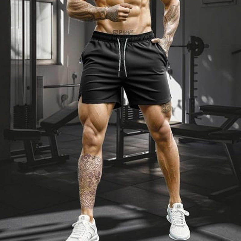 ✨Nuevos✨Pantalones Cortos Deportivos de Secado Rápido para Hombre con Bolsillos con cremallera
