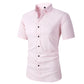 Camisas elásticas de vestir para hombre de manga corta