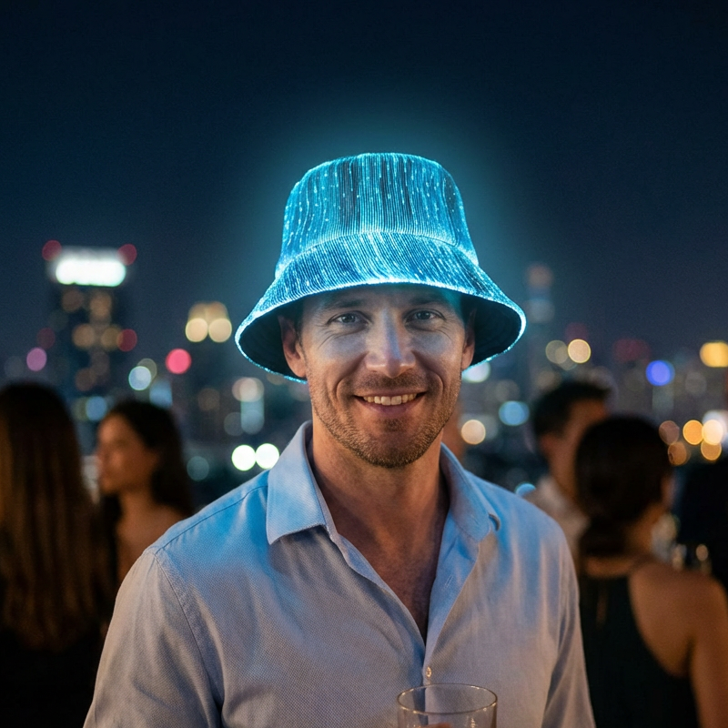 📢📢 ¡50% DE DESCUENTO !!! ⏰Sombrero de pescador luminoso con fibra óptica