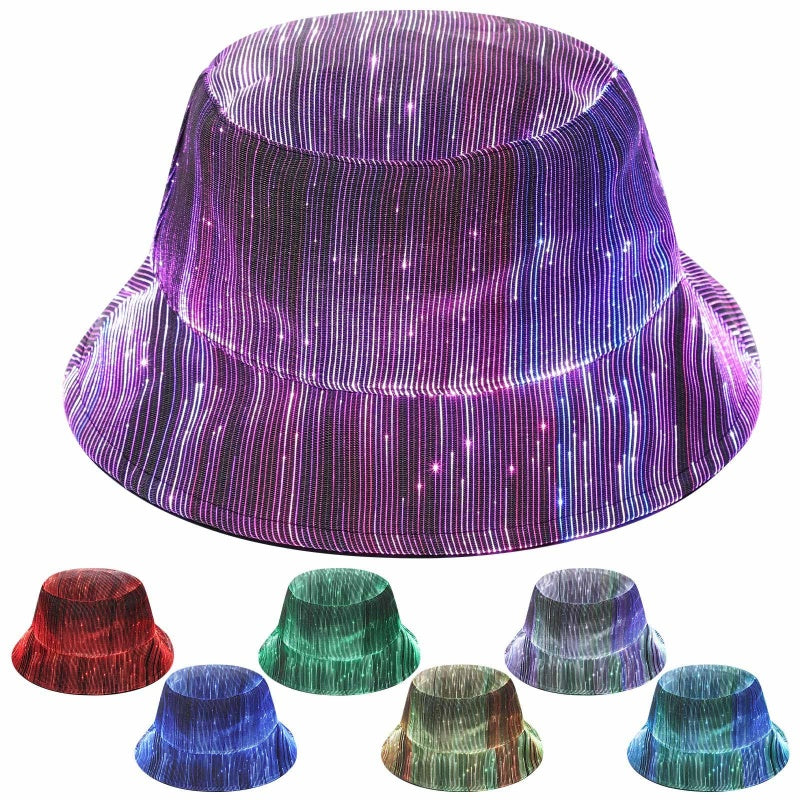 📢📢 ¡50% DE DESCUENTO !!! ⏰Sombrero de pescador luminoso con fibra óptica