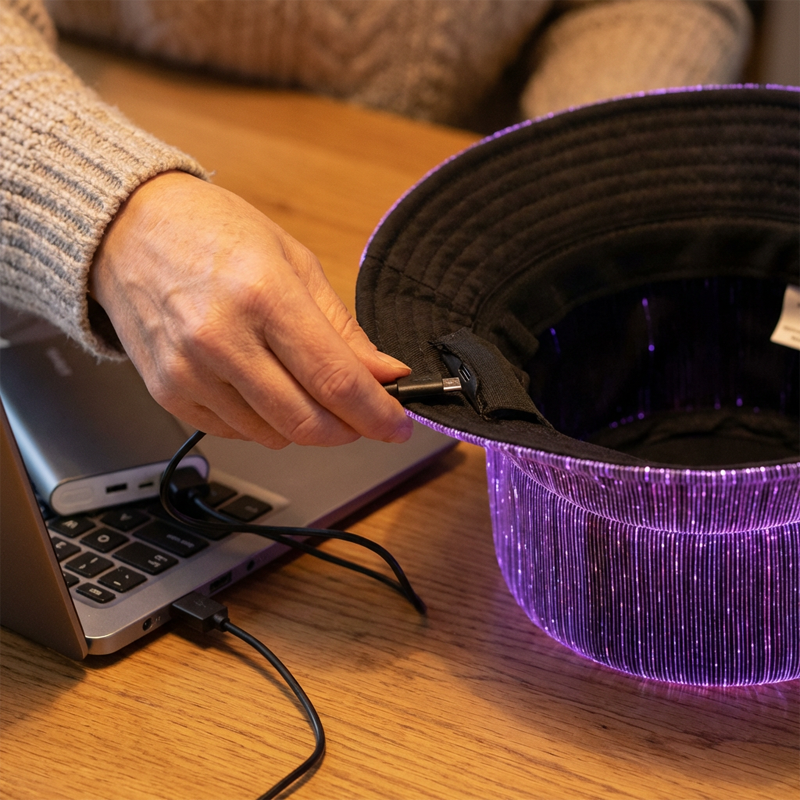 📢📢 ¡50% DE DESCUENTO !!! ⏰Sombrero de pescador luminoso con fibra óptica