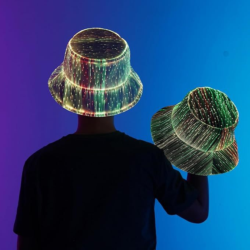 📢📢 ¡50% DE DESCUENTO !!! ⏰Sombrero de pescador luminoso con fibra óptica