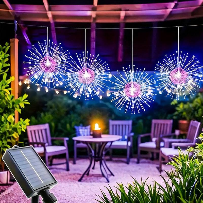 Luces solares tipo fuegos artificiales para jardín y fiestas ✨