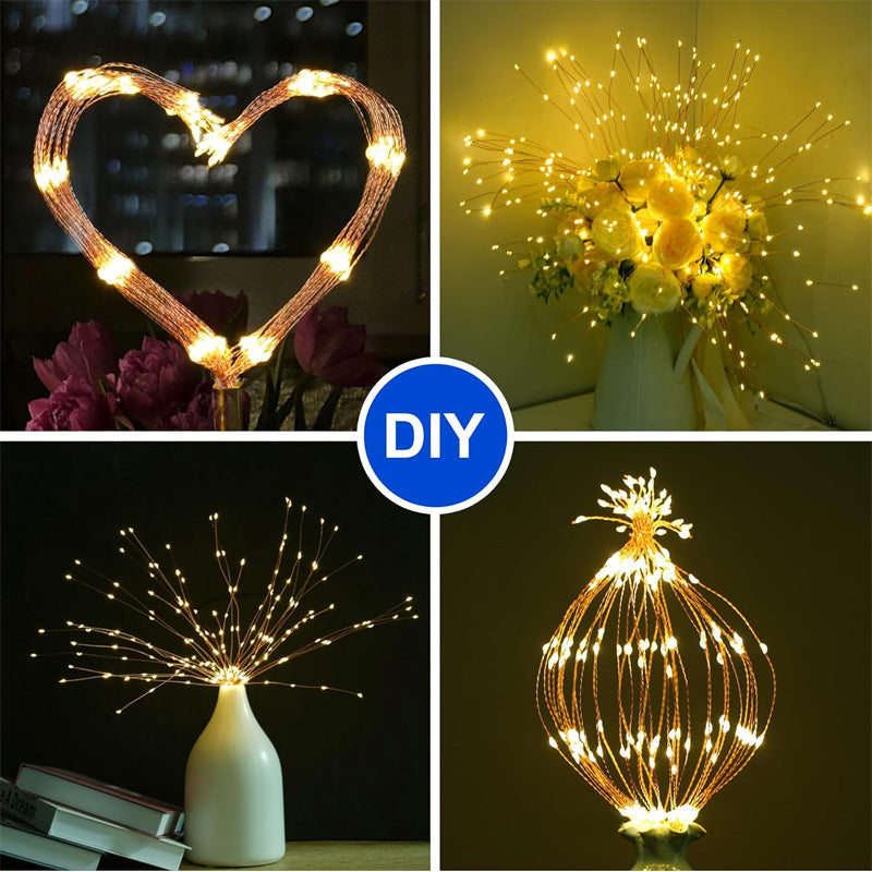 Luces solares tipo fuegos artificiales para jardín y fiestas ✨