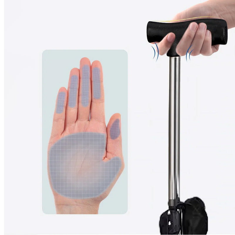 Bastón con Asiento Plegable 2 en 1 para Adulto Mayor, Apoyo y Descanso
