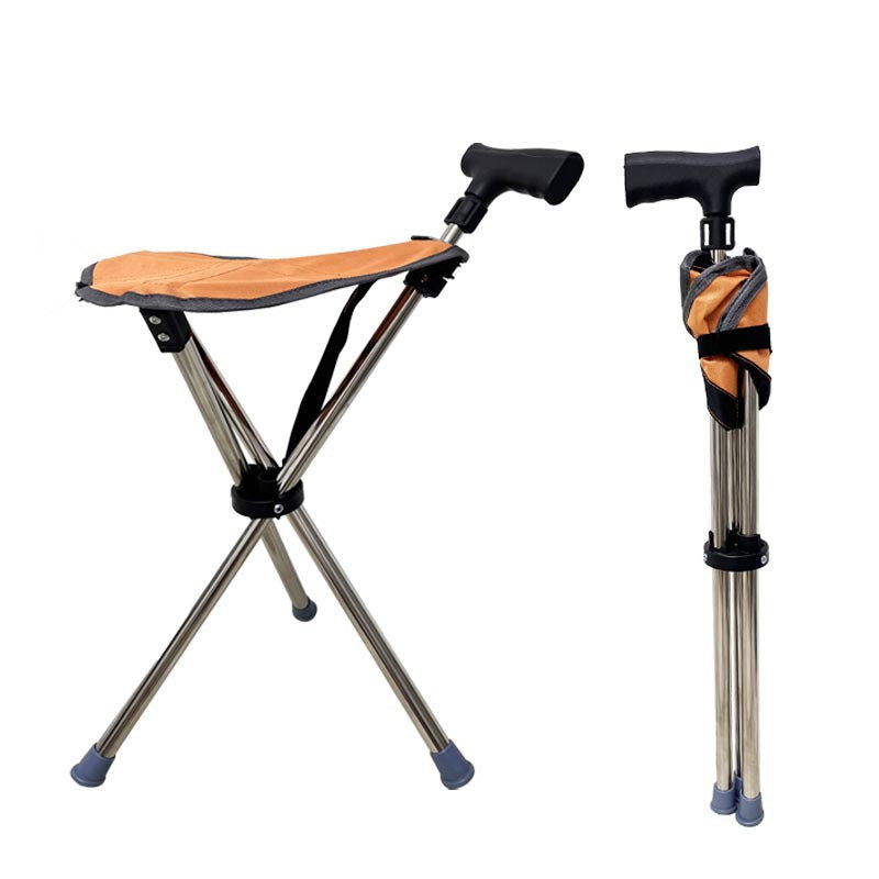 Bastón con Asiento Plegable 2 en 1 para Adulto Mayor, Apoyo y Descanso
