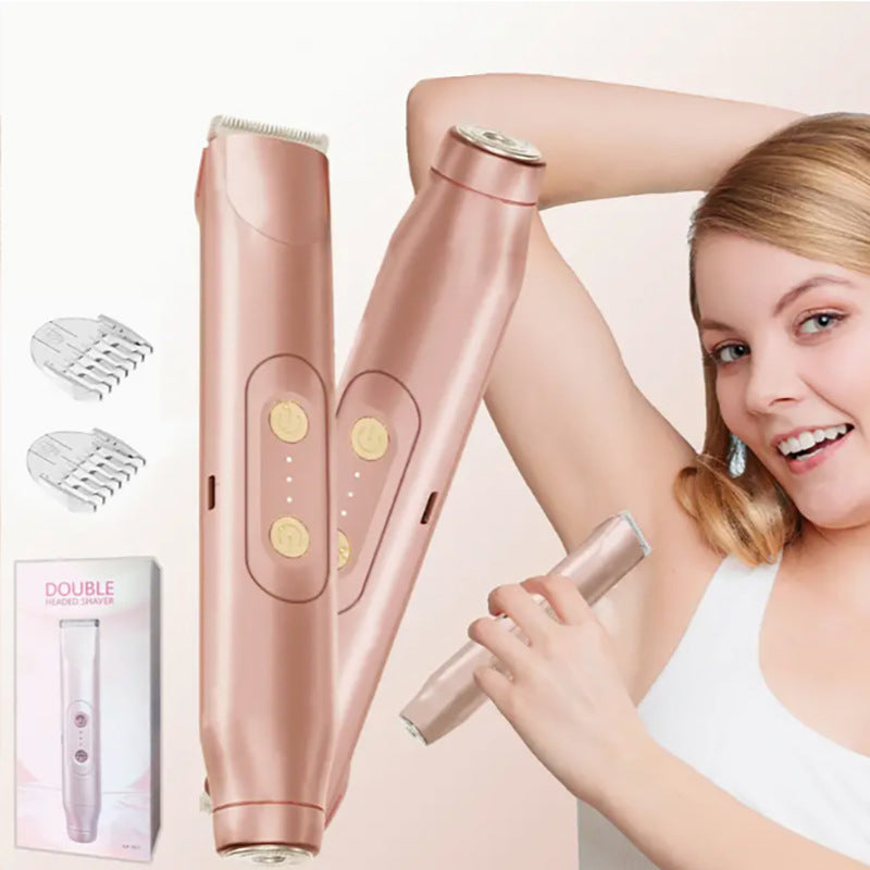 ✨🪒Afeitadora y Rasuradora Eléctrica Recargable 2 en 1, Depiladora Corporal y Facial de Doble Cabezal para Depilación Indolora del Vello Púbico, Cara, Axilas y Piernas, Resistente al Agua IPX7
