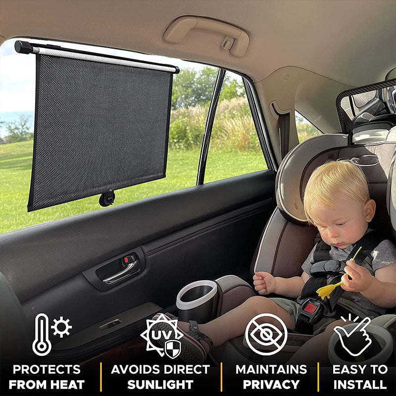 🌞 ¡50% DE DESCUENTO AHORA! 🚗 Parasol enrollable retráctil para ventana de coche y habitación - Protección UV, fácil instalación y tamaño ajustable 🏠