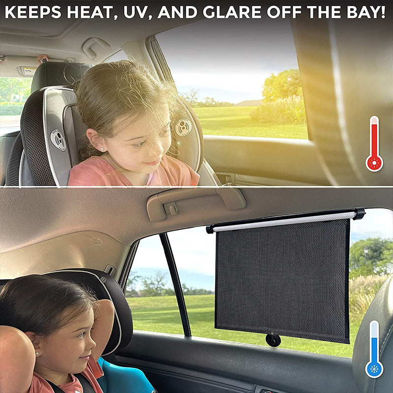 🌞 ¡50% DE DESCUENTO AHORA! 🚗 Parasol enrollable retráctil para ventana de coche y habitación - Protección UV, fácil instalación y tamaño ajustable 🏠