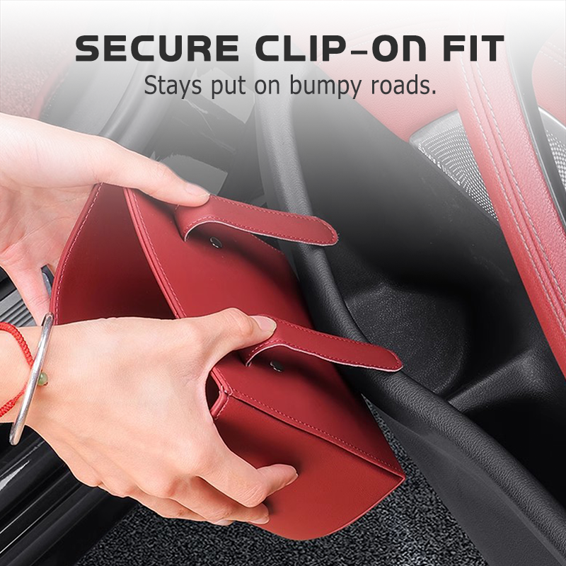 🥳¡OFERTA TOP 2026!🥳💞¡Más de 50,000 vendidos! 🚗🧺Portavasos de Cuero para la Puerta del Coche – Apertura amplia para acceder fácilmente a bebidas y al teléfono. Se fija con clip para un ajuste seguro. Fabricado en cuero PU, resistente y elegante. 🛡️✨