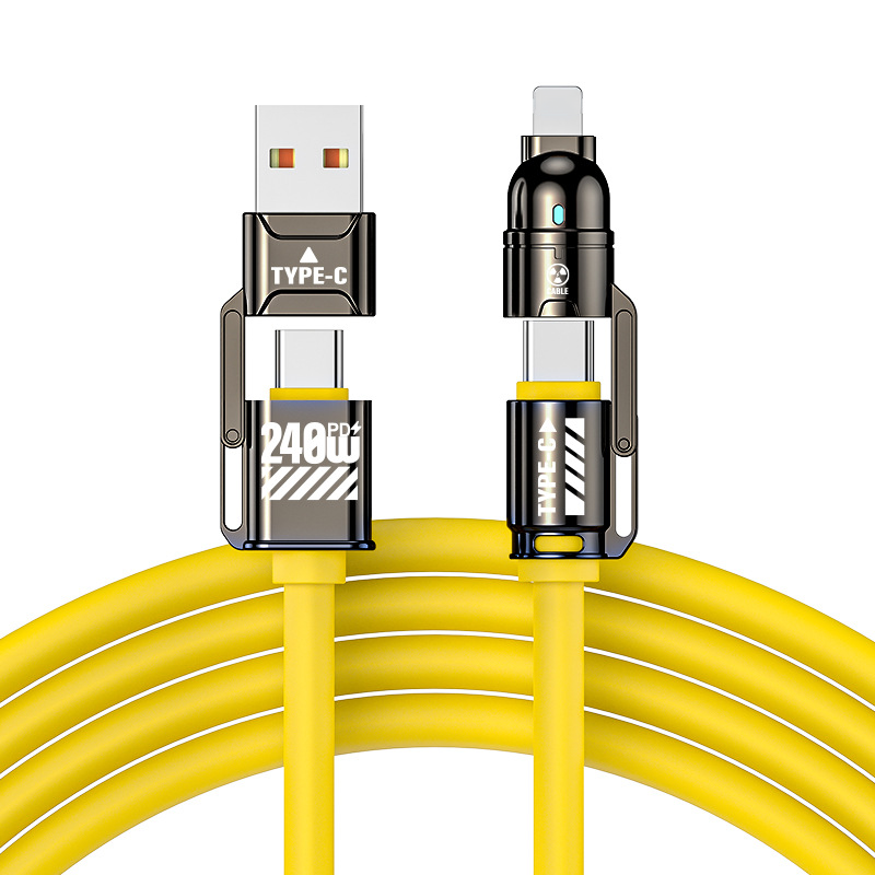 🔥🔋 Cable Multifunción PD 240W – Carga tu iPhone, Android, Tablet y Portátil con un Solo Cable, Adiós a los Enredos ✅🧵