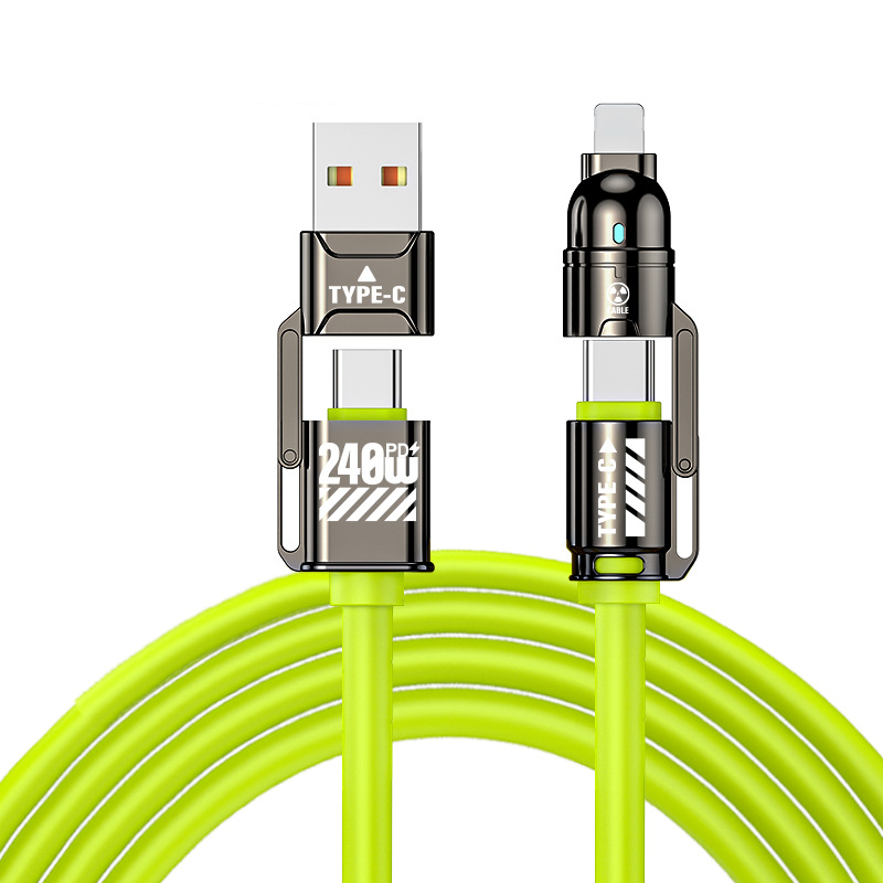 🔥🔋 Cable Multifunción PD 240W – Carga tu iPhone, Android, Tablet y Portátil con un Solo Cable, Adiós a los Enredos ✅🧵