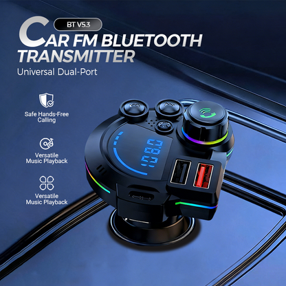 📻 ¡50% DE DESCUENTO AHORA! 🚗 Transmisor FM Bluetooth universal para auto con doble puerto: música inalámbrica, llamadas manos libres y cargador doble USB 🔌