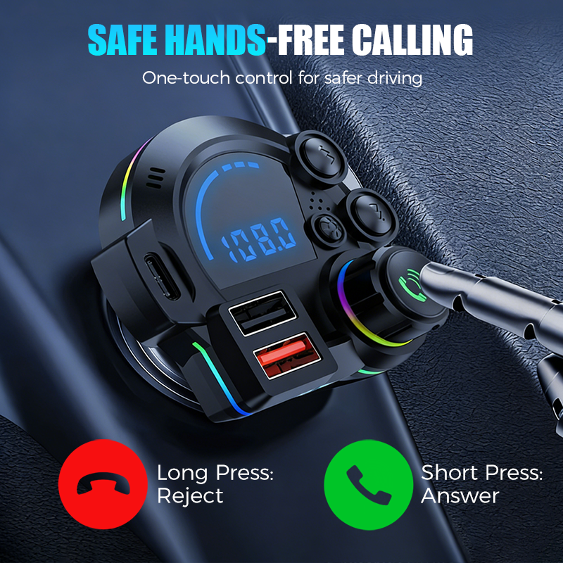 📻 ¡50% DE DESCUENTO AHORA! 🚗 Transmisor FM Bluetooth universal para auto con doble puerto: música inalámbrica, llamadas manos libres y cargador doble USB 🔌