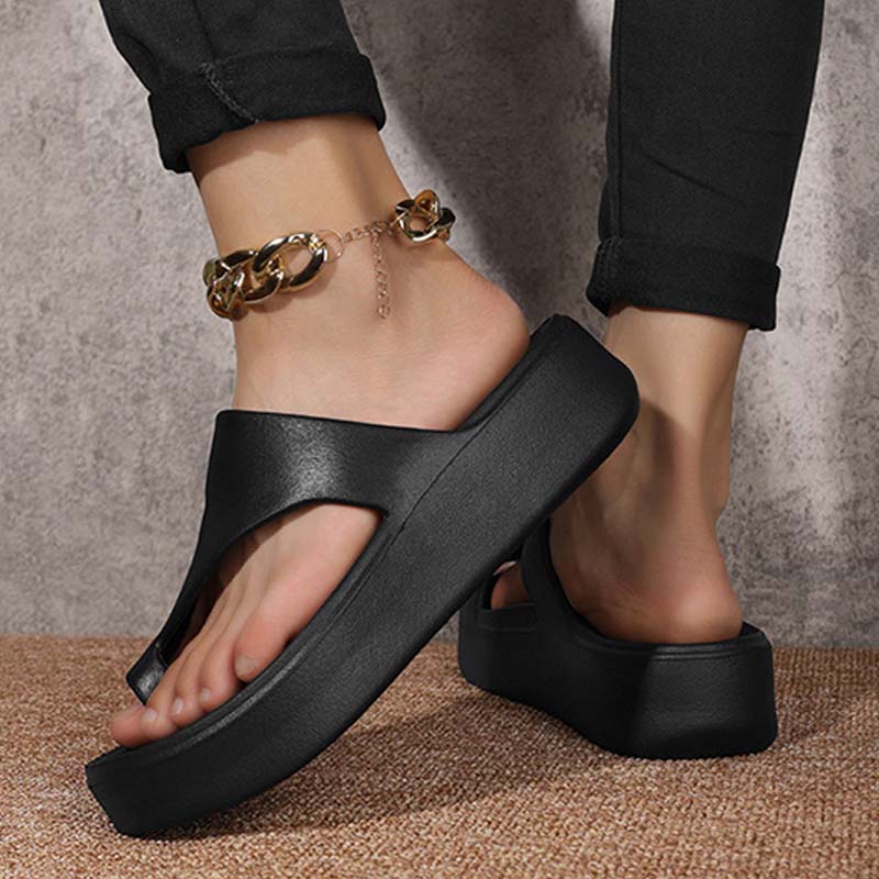 Trendy Toe-Loop Platform Sandals – Lightweight & All-Match for Daily Wear