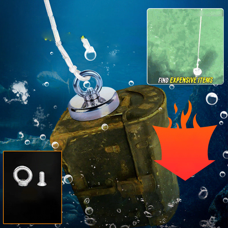 🧲🌊 ¡50% de descuento! Imán magnético de rescate para aguas profundas: fuerza de tracción de 30 kg, anticorrosión y resistente al desgaste. Fácil de sujetar con cuerda. Perfecto para pescar y recuperar herramientas perdidas. 🎣⚡