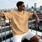 Playera de Manga Corta para Hombre con Ajuste Holgado y Estilo Urbano
