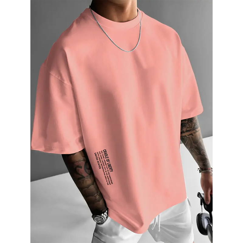 Playera de Manga Corta para Hombre con Ajuste Holgado y Estilo Urbano