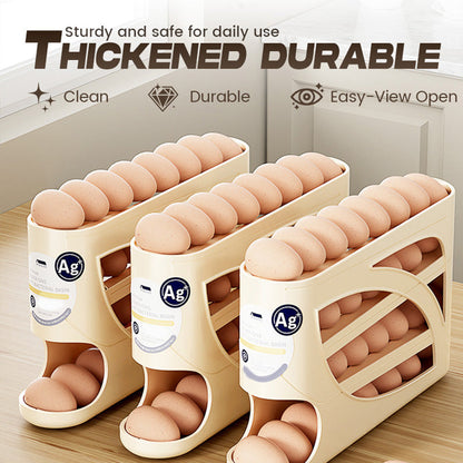 ⏳🔥¡50 % DE DESCUENTO POR TIEMPO LIMITADO! ⏰ 🥚 Venta 2026 — ¡Más de 22.500 vendidos! 🧣 Organizador de Huevos para Nevera Ahorra Espacio – Avance Automático por Gravedad, Capacidad para 30 Huevos y Diseño Delgado para Puerta 🏠