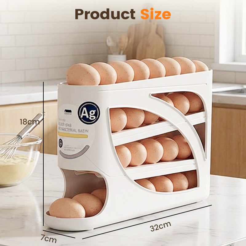 ⏳🔥¡50 % DE DESCUENTO POR TIEMPO LIMITADO! ⏰ 🥚 Venta 2026 — ¡Más de 22.500 vendidos! 🧣 Organizador de Huevos para Nevera Ahorra Espacio – Avance Automático por Gravedad, Capacidad para 30 Huevos y Diseño Delgado para Puerta 🏠
