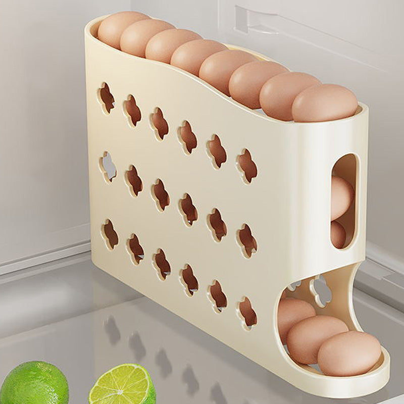 ⏳🔥¡50 % DE DESCUENTO POR TIEMPO LIMITADO! ⏰ 🥚 Venta 2026 — ¡Más de 22.500 vendidos! 🧣 Organizador de Huevos para Nevera Ahorra Espacio – Avance Automático por Gravedad, Capacidad para 30 Huevos y Diseño Delgado para Puerta 🏠