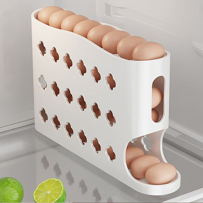 ⏳🔥¡50 % DE DESCUENTO POR TIEMPO LIMITADO! ⏰ 🥚 Venta 2026 — ¡Más de 22.500 vendidos! 🧣 Organizador de Huevos para Nevera Ahorra Espacio – Avance Automático por Gravedad, Capacidad para 30 Huevos y Diseño Delgado para Puerta 🏠