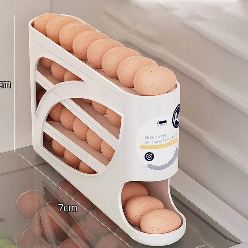 ⏳🔥¡50 % DE DESCUENTO POR TIEMPO LIMITADO! ⏰ 🥚 Venta 2026 — ¡Más de 22.500 vendidos! 🧣 Organizador de Huevos para Nevera Ahorra Espacio – Avance Automático por Gravedad, Capacidad para 30 Huevos y Diseño Delgado para Puerta 🏠