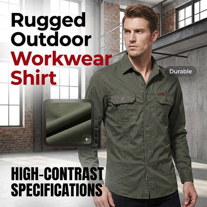 ⏰🔥 ¡50% DE DESCUENTO POR TIEMPO LIMITADO! 👔 Camisa de Trabajo de Algodón – Cómoda, Duradera y Perfecta para Hombres ✨💪