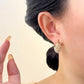 💍Especial Día de las Madres✨ Aretes de Argolla con Perlas de Imitación en Tejido Tipo Canasta – Tono Dorado, Elegancia Clásica 🪀