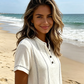 👕 ¡ACTUALIZACIÓN DE PRIMAVERA 50% DE DESCUENTO! 🌸 Camiseta Casual de Manga Corta para Mujer – Cuello Ajustable, Tejido Transpirable, Silueta Relajada y Multicolor ✨