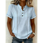 👕 ¡ACTUALIZACIÓN DE PRIMAVERA 50% DE DESCUENTO! 🌸 Camiseta Casual de Manga Corta para Mujer – Cuello Ajustable, Tejido Transpirable, Silueta Relajada y Multicolor ✨
