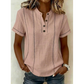 👕 ¡ACTUALIZACIÓN DE PRIMAVERA 50% DE DESCUENTO! 🌸 Camiseta Casual de Manga Corta para Mujer – Cuello Ajustable, Tejido Transpirable, Silueta Relajada y Multicolor ✨