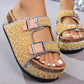 👡 ¡OFERTA DE VERANO EN VENTA: 50% DE DESCUENTO! 💎 Sandalias de Corcho de Deslizamiento con Doble Hebilla – Adornos Brillantes, Plataforma Cómoda, Plantilla Anatómica y Estilo de Poner Fácil ✨
