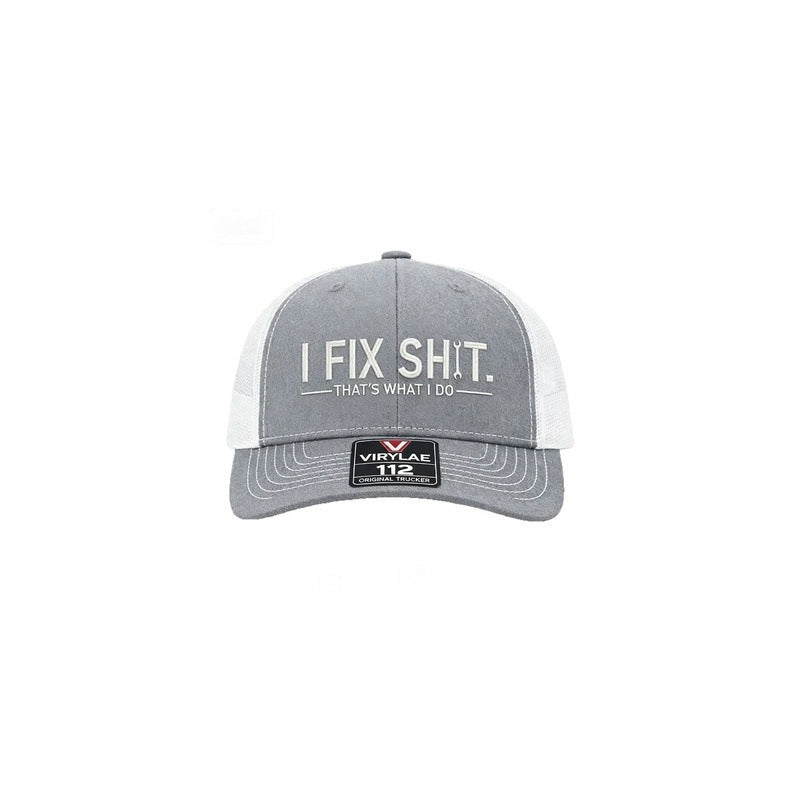 🧢 ¡OFERTA ESPECIAL 50% DE DESCUENTO AHORA! 🔧 Gorra de Camionero Bordada "I Fix Shit" – Diseño de Mecánico, Panel de Malla Transpirable, Mezcla de Algodón y Visera Curva ✨