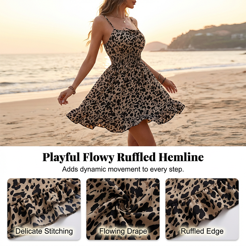 Vestido de tirantes finos con tirantes finos con atadura delantera