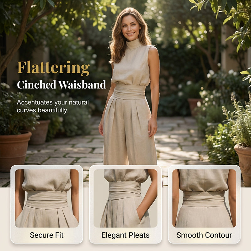 💥Last-day sale-Top & Wide-Leg Pant 2-Piece Set