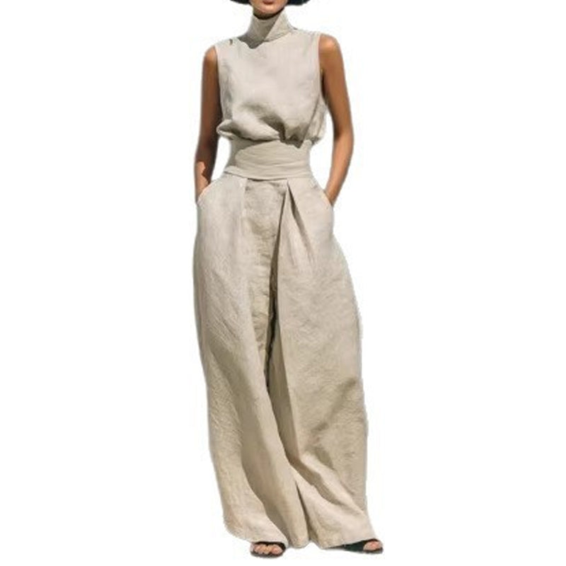 💥Last-day sale-Top & Wide-Leg Pant 2-Piece Set