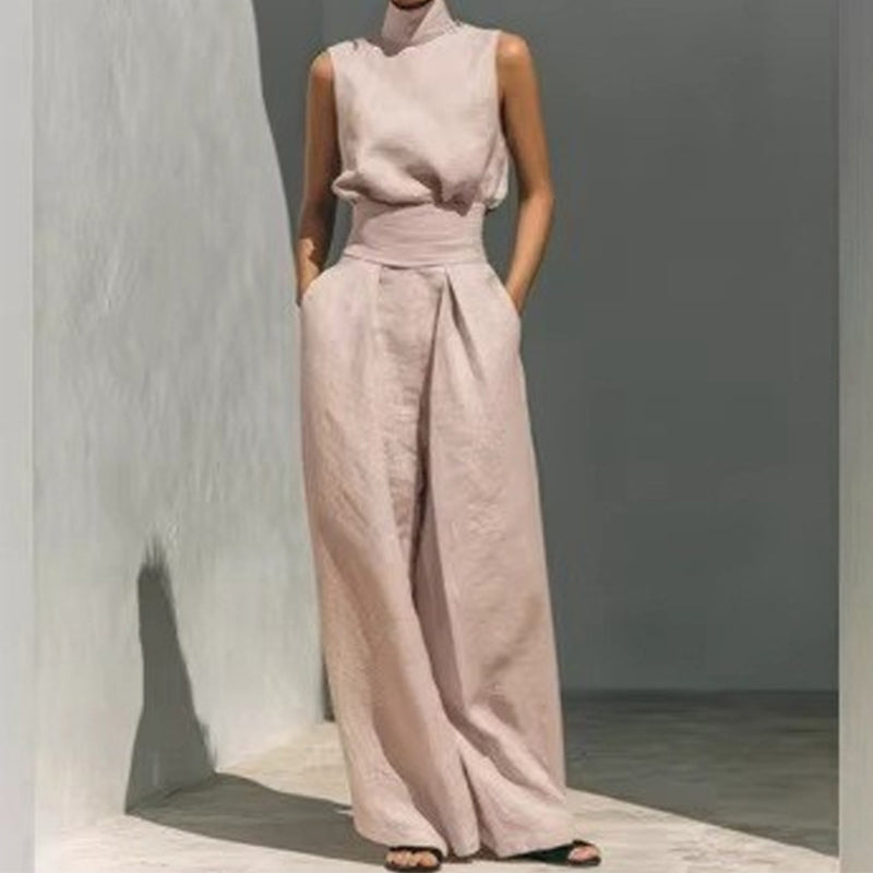 💥Last-day sale-Top & Wide-Leg Pant 2-Piece Set