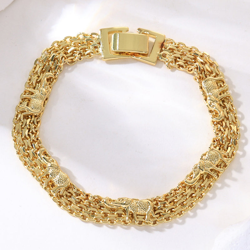 📿 ¡OFERTA POR TIEMPO LIMITADO 50% DE DESCUENTO! 🌀 Pulsera Boho de Ojo Turco y Elefante de la Suerte – Colgantes Simbólicos, Ajuste Ajustable, Acabado Dorado y 7 Estilos ✨