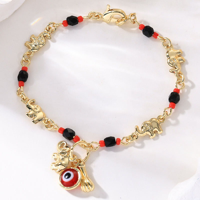 📿 ¡OFERTA POR TIEMPO LIMITADO 50% DE DESCUENTO! 🌀 Pulsera Boho de Ojo Turco y Elefante de la Suerte – Colgantes Simbólicos, Ajuste Ajustable, Acabado Dorado y 7 Estilos ✨