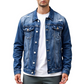 🧥 ¡OFERTA POR TIEMPO LIMITADO 50% DE DESCUENTO! 🍂 Chaqueta de Mezclilla Vintage Desgastada para Hombre – Diseño Atemporal, Detalles Desgastados, Bolsillos Funcionales y Tallas S-XL ✨