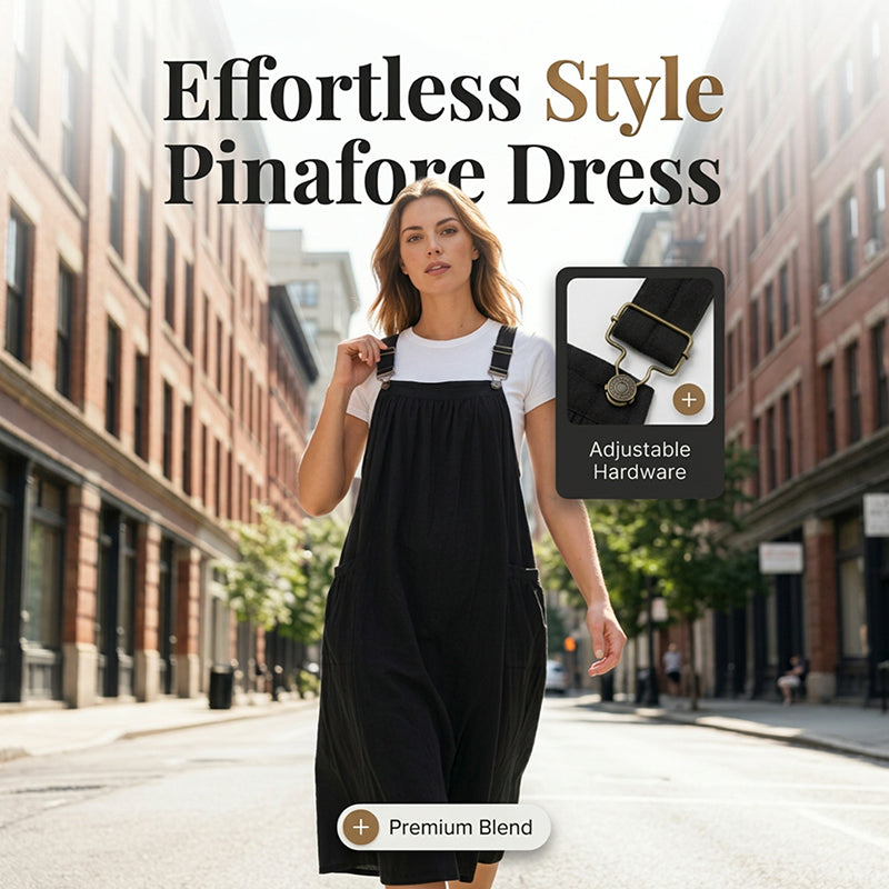 Vestido Overol Midi Holgado Casual con Bolsas Laterales