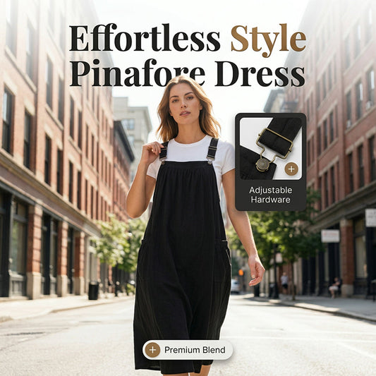 Vestido Overol Midi Holgado Casual con Bolsas Laterales