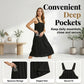 Vestido Overol Midi Holgado Casual con Bolsas Laterales