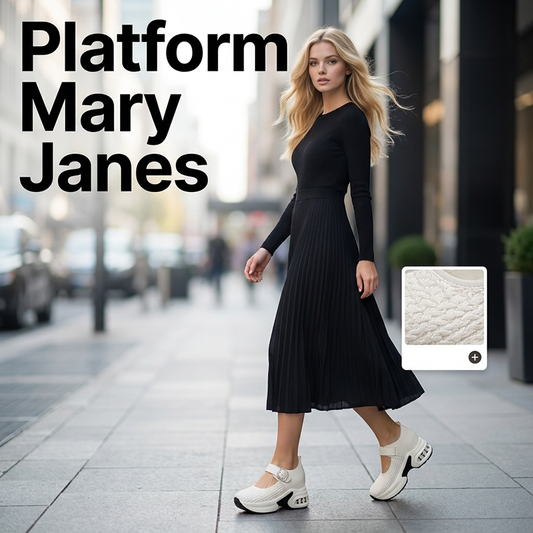 🥿 ¡OFERTA POR TIEMPO LIMITADO 50% DE DESCUENTO! 🪡 Mary Janes de Plataforma de Tejido Transpirable – Ajuste Elegante, Suela Ergonómica, Antideslizantes y 2 Colores ✨
