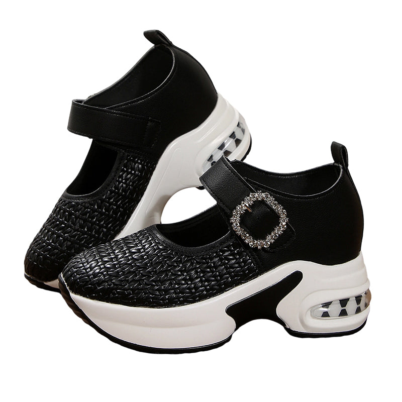 🥿 ¡OFERTA POR TIEMPO LIMITADO 50% DE DESCUENTO! 🪡 Mary Janes de Plataforma de Tejido Transpirable – Ajuste Elegante, Suela Ergonómica, Antideslizantes y 2 Colores ✨