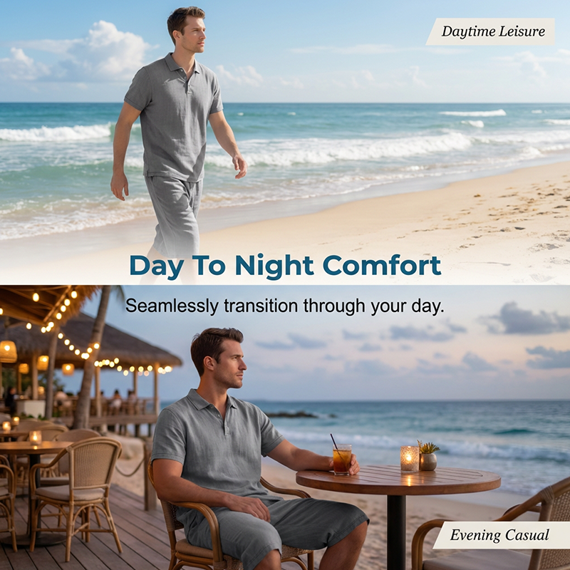 👔 ¡OFERTA ESPECIAL 50% DE DESCUENTO AHORA! 🍃 Conjunto de Lino para Hombre – Camisa y Pantalón Capri, Transpirable, 7 Colores, Tallas S-3XL ✨