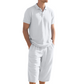 👔 ¡OFERTA ESPECIAL 50% DE DESCUENTO AHORA! 🍃 Conjunto de Lino para Hombre – Camisa y Pantalón Capri, Transpirable, 7 Colores, Tallas S-3XL ✨