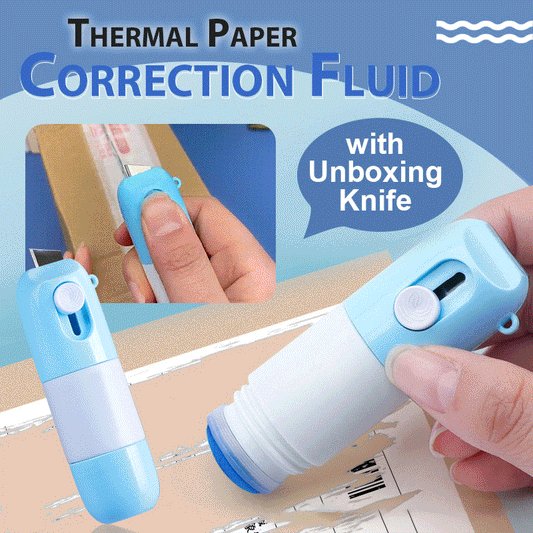 ⚡COMPRA 1 LLEVA 2⚡Líquido Corrector para Papel Térmico con Cuchillo Abrecarjas