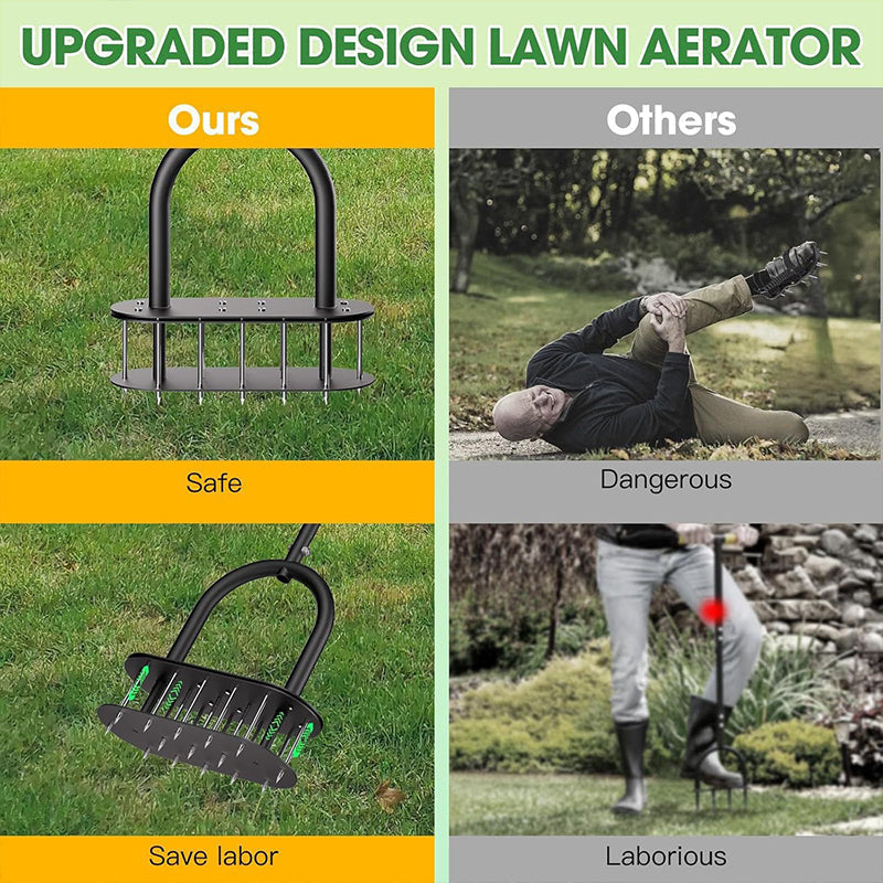 🌱 Aireador Manual de Césped ✅ Estructura de Acero al Carbono y Eyección por Resorte | Césped Más Saludable Sin Esfuerzo 🍃